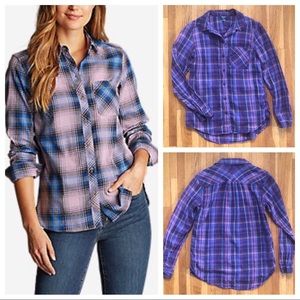 Eddie Bauer purple flannel shirt size XS